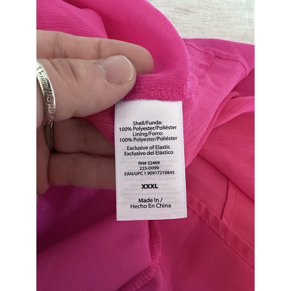 Sofia Jeans Womens Puff Sleeve Tiered Midi Dress Size XXXL Pink Chiffon Cottage - Picture 6 of 10